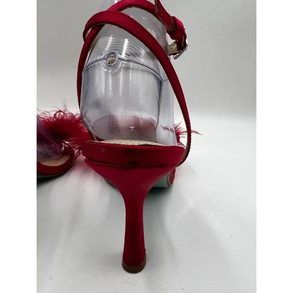 Betsy Johnson LOTTY Stiletto Sandal SZ 9.5 Hot Pink Strappy Sexy Party Wedding - Picture 3 of 8